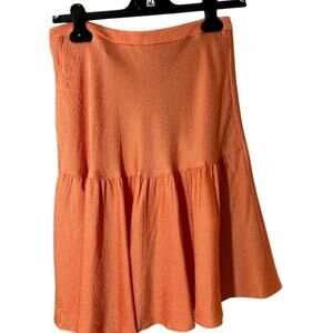 M Missoni Orange Peach Texture 100% Silk Tier Flowy Skirt Women IT 40 US Size 4